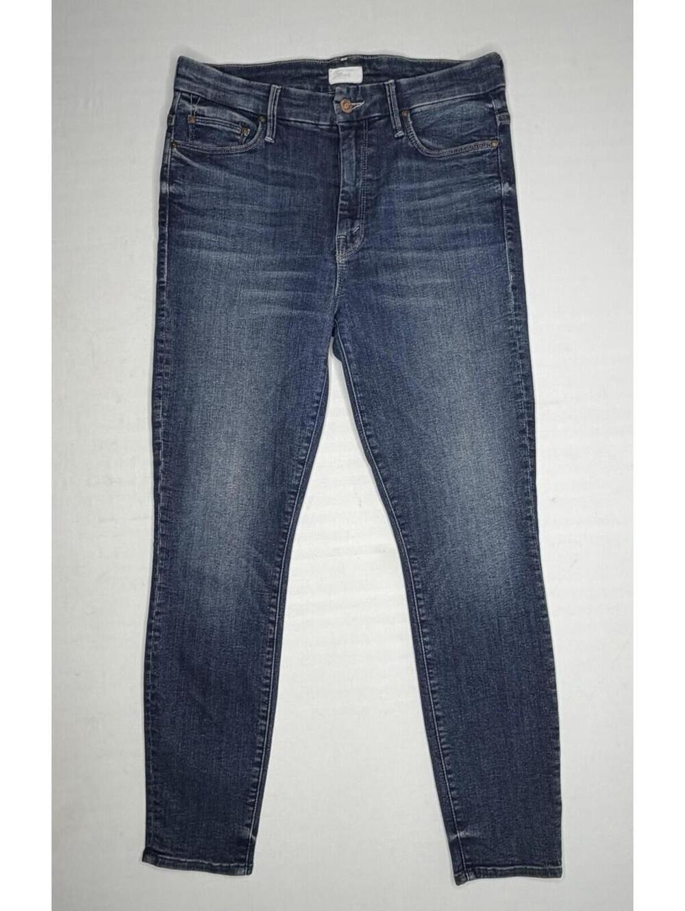 Mother High Waisted Looker Crop Bake Sale Brawl 29 Blue Stretch Slim Jeans P150